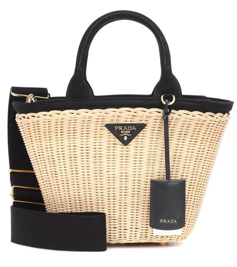 straw and leather bucket bag prada|best straw tote bags.